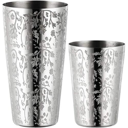 A 550 Ml + 750 Ml Cocktail Shakers 1 Paire, Barres De Motif De Gravure En Acier Inoxydable Set Accessoires - Potable Martini Shaker Barware Passoire Barman Passoire,A