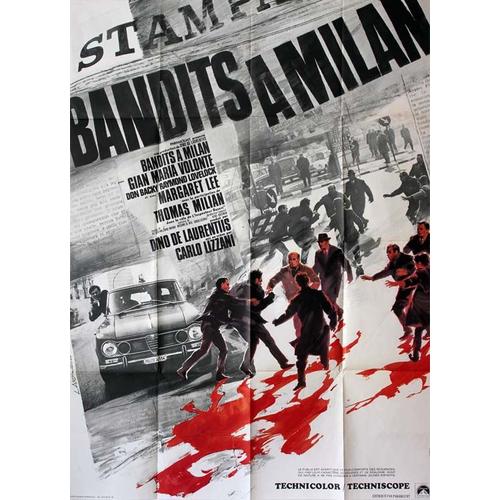 Bandits A Milan Affiche Originale Rare Du Film 120x160 Cm Gian Maria Volonte Margaret Lee 1967