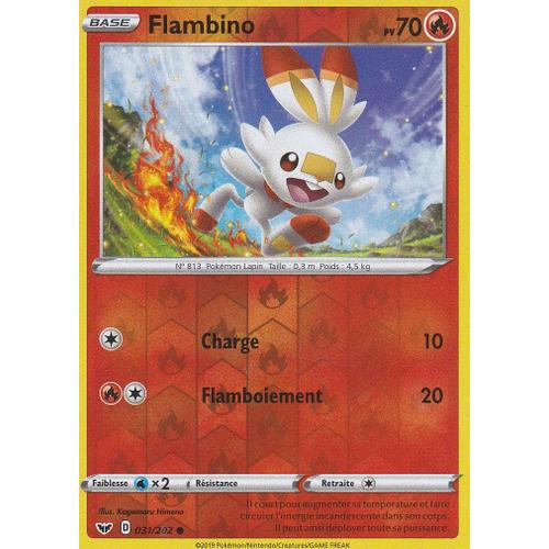 Carte Pokemon - Flambino - 031/202 - Reverse - Épée Et Bouclier