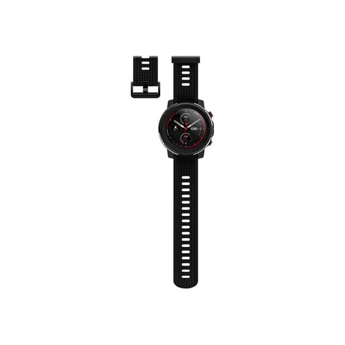 Amazfit Stratos 3 - 48.6 Mm - Noir - Montre De Sport Avec Bracelet - Silicone - Noir - Taille Du Poignet : 120-195 Mm - Affichage 1.34" - 4 Go - Wi-Fi, Nfc, Bluetooth