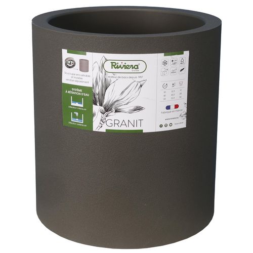 Pot En Plastique Rond Aspect Granit 30 Cm