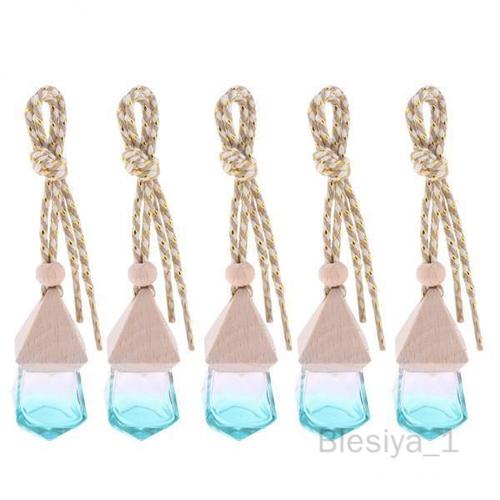 Blesiya Bouteille De Parfum Suspendue Pour Voiture, 10x5 Pièces, 6ml, Pendentif D'huile Essentielle, Décor Bleu Clair