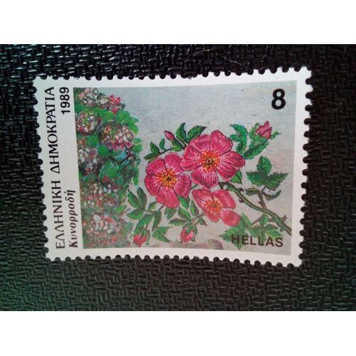 Timbre Grece Yt 1715 Rosa Canina (Chien Rose) 1989 ( 070204 )