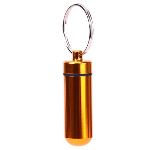 Porte Clef Boite Médicament Pilulier Pillbox Voyage Porte Clé Aluminium Pillule Couleur Au Choix