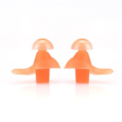1 Paire Bouchon D'oreille Silicone Étanche Anti-Poussière Plongée Piscine Natation Orange