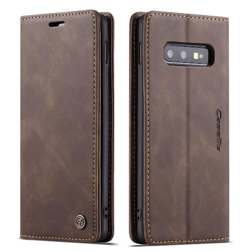 Flip Étui Pour Samsung Galaxy S10e Livre Flip Folio Portefeuille En Cuir Pu Vintage Fermeture Magnétique Antichoc Étui Avec Fente Pour Carte, - Le Brun