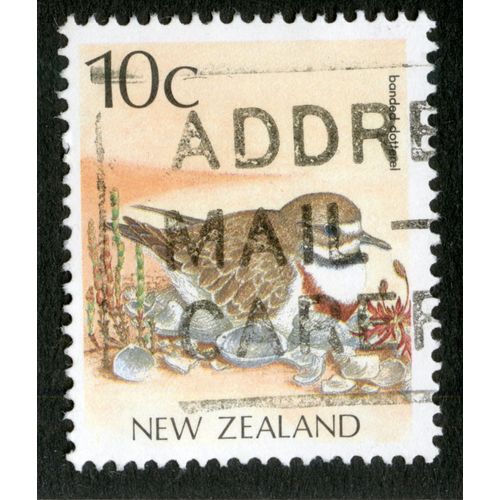 Timbre Oblitéré New Zealand, Banded Dotterel, 10c