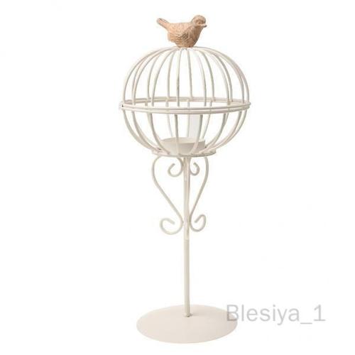 10x Fer Rond Cage à Oiseaux Maison Fête Bougie Thé Support De Lumière Blanc