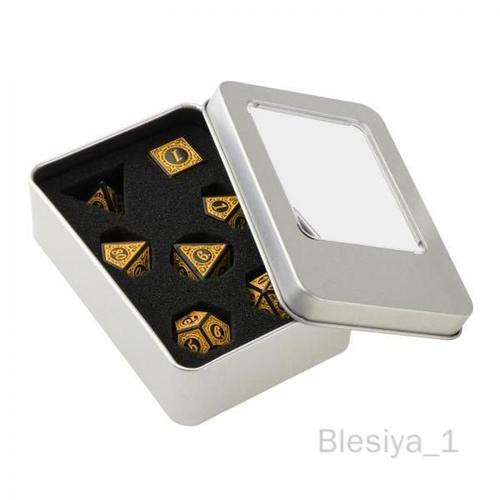 10 Jeu De Dés Polyédriques Rétro D6 D4 D8 D10 D12 D20, 7 Pièces, Pour Jeux De Société, Jouet De Fête, Jaune