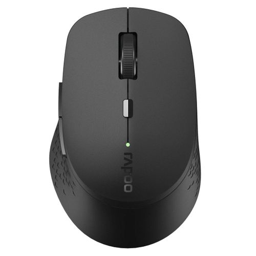 Rapoo M300 Silent - Souris - optique - 7 boutons - sans fil - 2.4 GHz, Bluetooth 4.0, Bluetooth 3.0 - récepteur sans fil USB - gris foncé