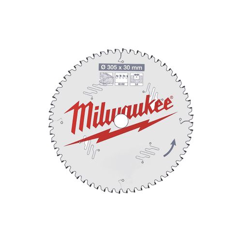 Lame scie circulaires MILWAUKEE pour scies à onglet 60 dents 3x305mm 4932471321