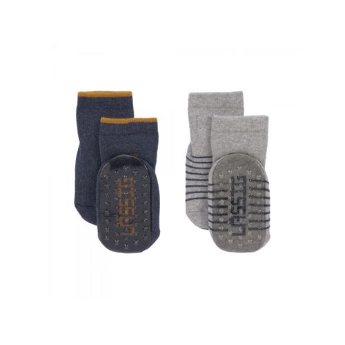 Lassig - Lot De 2 Chaussettes Antidérapantes Bleu/Gris,