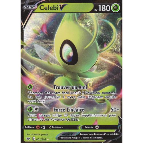 Carte Pokemon - Celebi V - 001/202 - Ultra Rare - Épée Et Bouclier