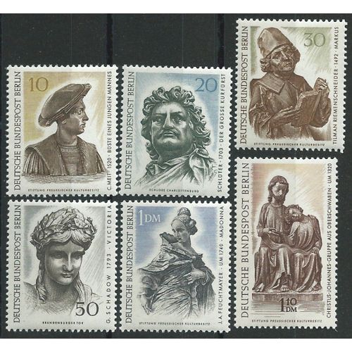 Timbres Berlin Allemagne Fédérale 1967 Lot De 6 Neufs** Trésor De L'art N° 278 À 283