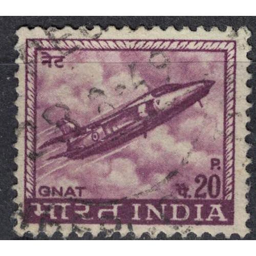 Inde 1967 Oblitéré Used Gnat Jet Fighter Avion Militaire Léger Su