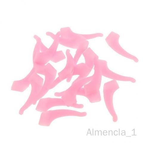 Almencla 10x10 Paires De Supports De Crochets De Poignée D'oreille Antidérapants En Silicone Pour Lunettes En Verre Rose
