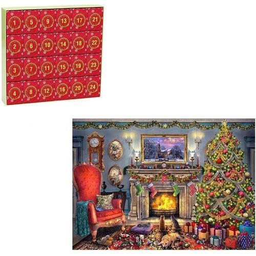 Calendrier de l'Avent 2023, puzzles, 24 boîtes, puzzles, compte à rebours jusqu'à Noël, 25 x 28 cm, comme sur la photo