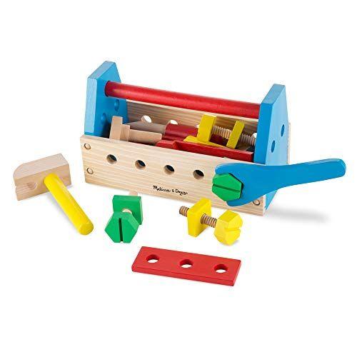 Melissa & Doug Take-Along Tool Kit Wooden Toy (Pretend Play Sturdy Wooden Construction 99 H X 55 W X 48 L Great Gift For Girls And Boys - Best For 3 4 And 5 Year Olds)