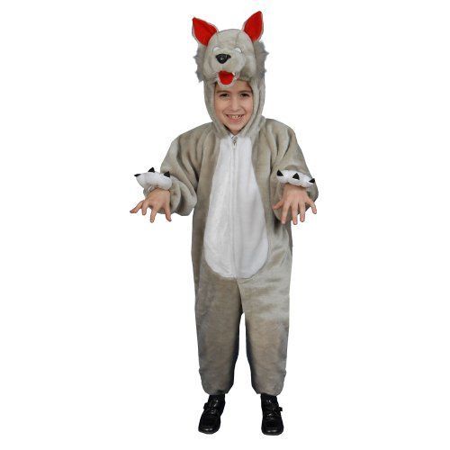 Dress Up America Kids Plush Wolf Costume Set - Toddler T4multi Coloredtoddler T4 (30 Waist 40 Height)