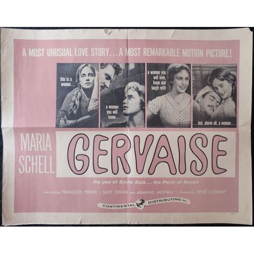 Gervaise - Film 1956 R?alisation Ren? Cl?ment Avec Maria Schell, Suzy Delair, Fran?ois P?rier - Affiche De Cin?ma Usa Originale - 56x71cm - Half-Sheet Movie Poster - Roman Emile Zola