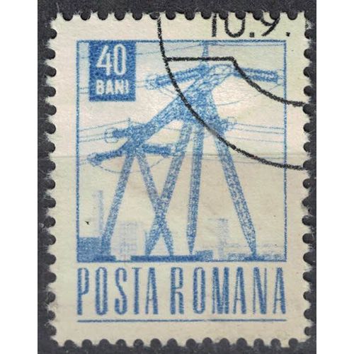 Roumanie 1969 Oblitéré Used Power Pylons Pylônes Électriques Su