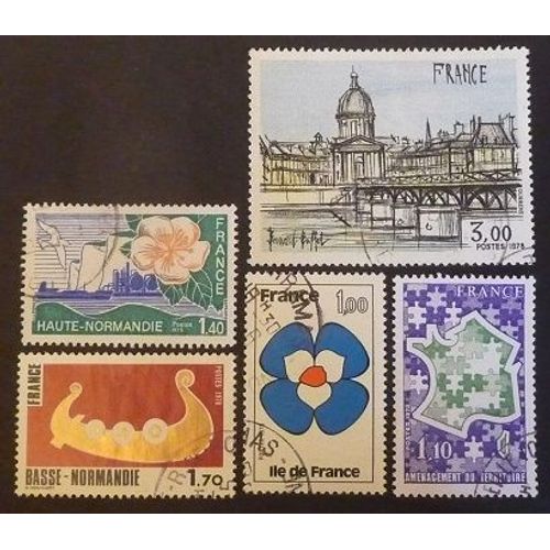 France Oblitéré Y Et T N° 1991 À 1995 Lot De 5 Timbres De 1978 Cote 3.65