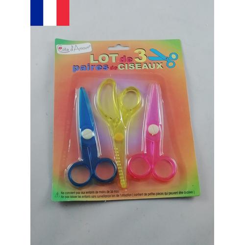 6 X Paires De Ciseaux Plastique Enfant Apprentissage Sans Risque De Coupure