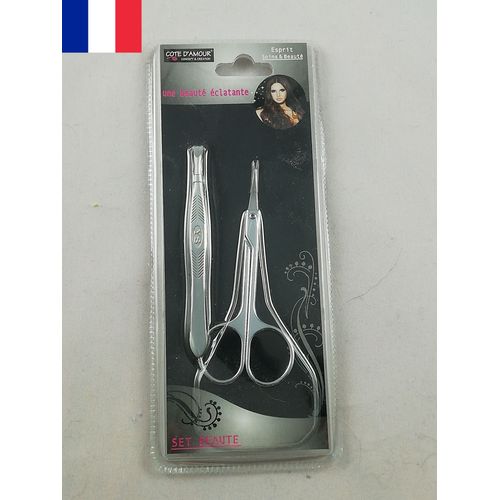 Lot Revendeur 10x Kit Épilation Pince À Épiler Crabe + Paire De Ciseaux 