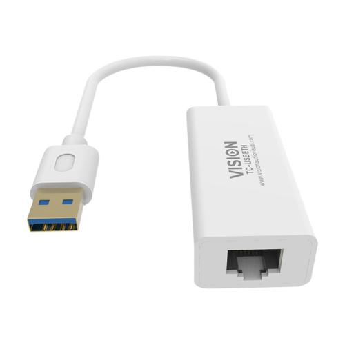 Vision TC-USBETH - Adaptateur réseau - USB 3.0 - Gigabit Ethernet x 1 - blanc