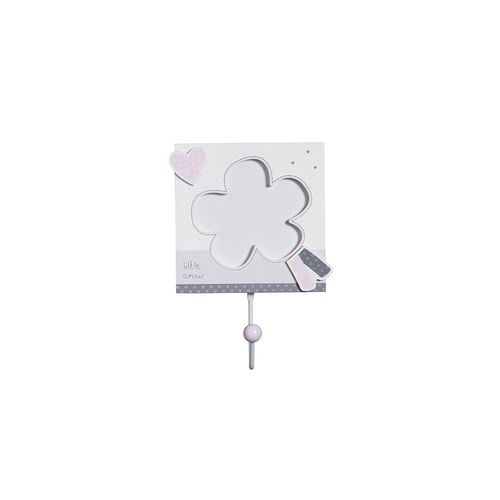 Set de 3 patères 12x12 cm Lilibelle - blanc/rose/gris