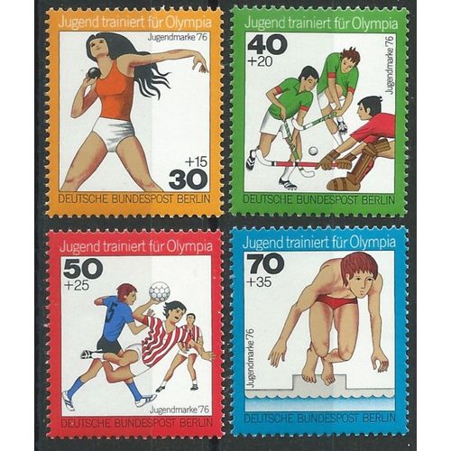 Timbres Berlin Allemagne Fédérale 1976 Lot De 4 Neufs** La Formation Des Jeunes Pour Les J.O N° 481 À 484
