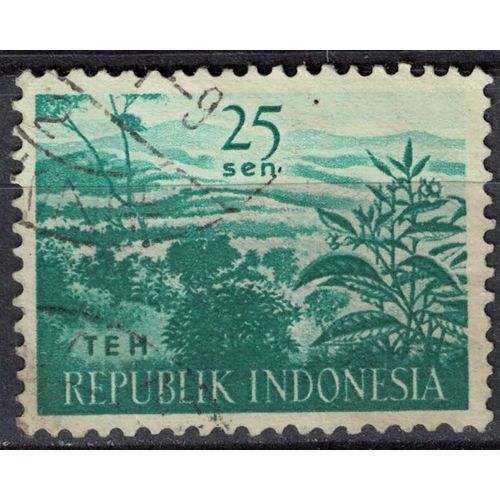 Indonésie 1960 Oblitéré Used Agriculture Plantes Camellia Sinensis Théier Su