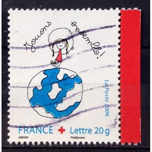 Croix Rouge 2006 - Dessin Jouons Ensemble - Lettre 20g (Joli N° 3992) Obl - France Année 2006 - N27545