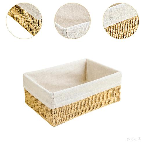 Boîte de rangement de cosmétiques de conteneur de panier tissé pour le 28x20x11cm