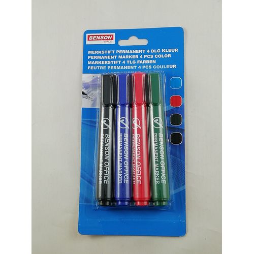 Lot 4x Marqueur 4 Couleurs Permanent Feutre Indélébile Non Effaçable
