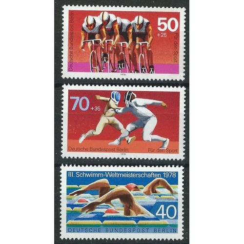 Timbres Berlin Allemagne Fédérale 1978 Neufs** Sport N° 528 529 533