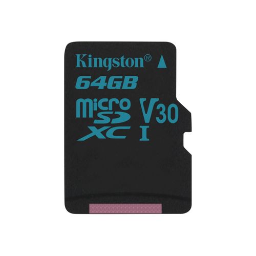 Kingston Canvas Go! - Carte mémoire flash - 64 Go - Video Class V30 / UHS-I U3 / Class10 - microSDXC UHS-I
