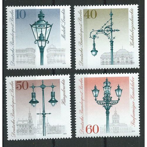 Timbres Berlin Allemagne Fédérale 1979 Neufs** 4 Timbres Éclairage Des Rues N° 563 564 565 566