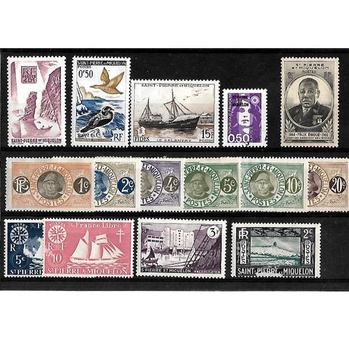 Saint Pierre Et Miquelon-Lot De 15 Timbres Neufs Avec Traces De Charnières Et Oblitérés -Très Bon Etat