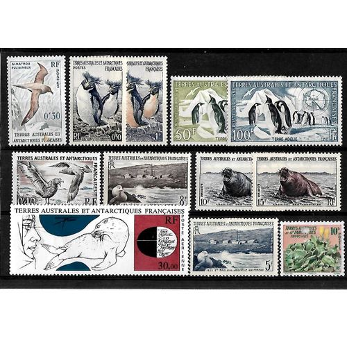 Taaf-Lot De 12 Timbres Neufs Avec Traces De Charnières