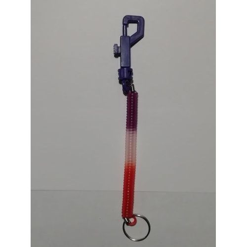 Porte Clé Cordon 20 Cm À Ressort Élastique Avec Mousqueton Plastique 6 Couleurs