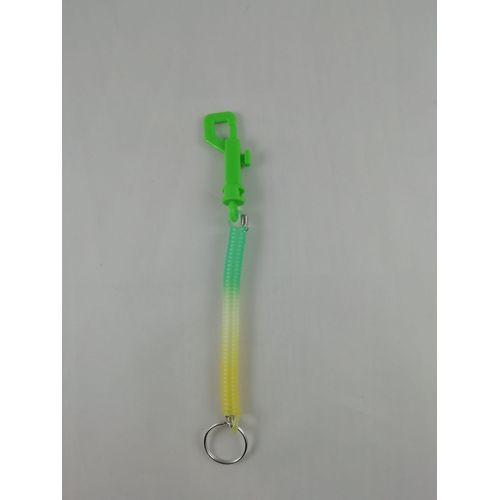 Porte Clé Cordon 20 Cm À Ressort Élastique Avec Mousqueton Plastique 6 Couleurs