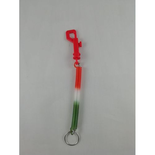 Porte Clé Cordon 20 Cm À Ressort Élastique Avec Mousqueton Plastique 6 Couleurs