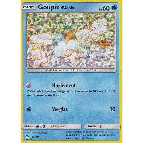 Carte Pokemon - Goupix D'alola - 13/40 - Holo Mosaïque - Mc Donald 2019