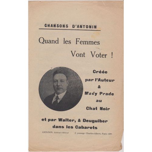 Partition "Quand Les Femmes Vont Voter" Par Antonin