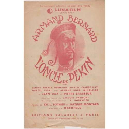 Partition "O Ma Suzy!" Par Armand Bernard Dans Le Film "L'oncle De Pékin"
