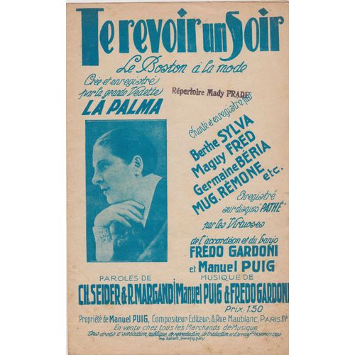 Partition "Te Revoir Un Soir" Par La Palma
