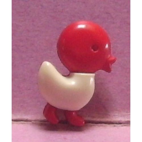 Bouton Canard Rouge Et Blanc - Résine