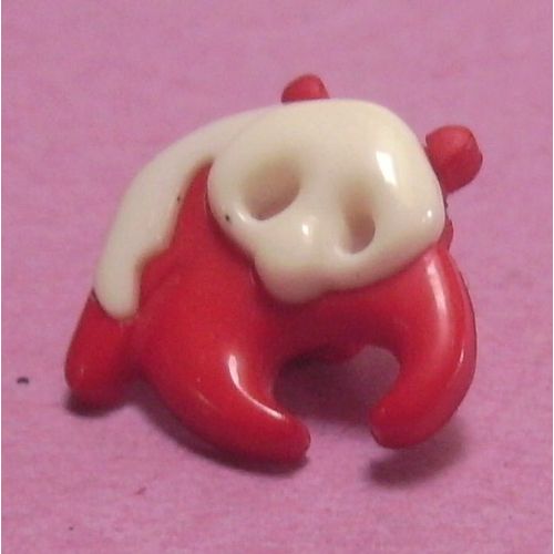 Bouton Panda Rouge Et Blanc - Résine
