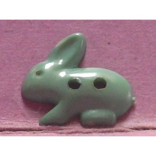 Bouton Lapin Vert Clair - Résine